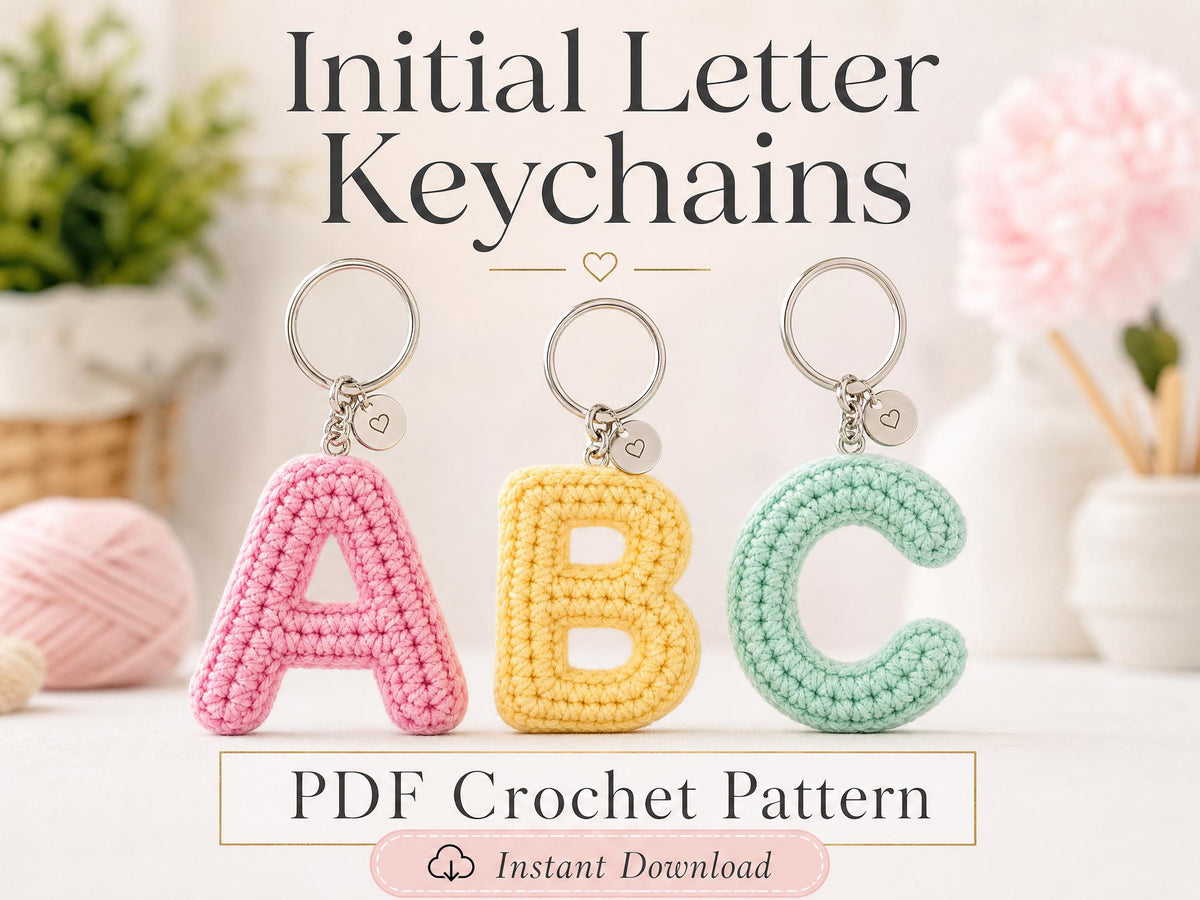 Crochet Letter Keychain Pattern, Alphabet Amigurumi Charm, Beginner PDF (Instant Download) + VIDEO