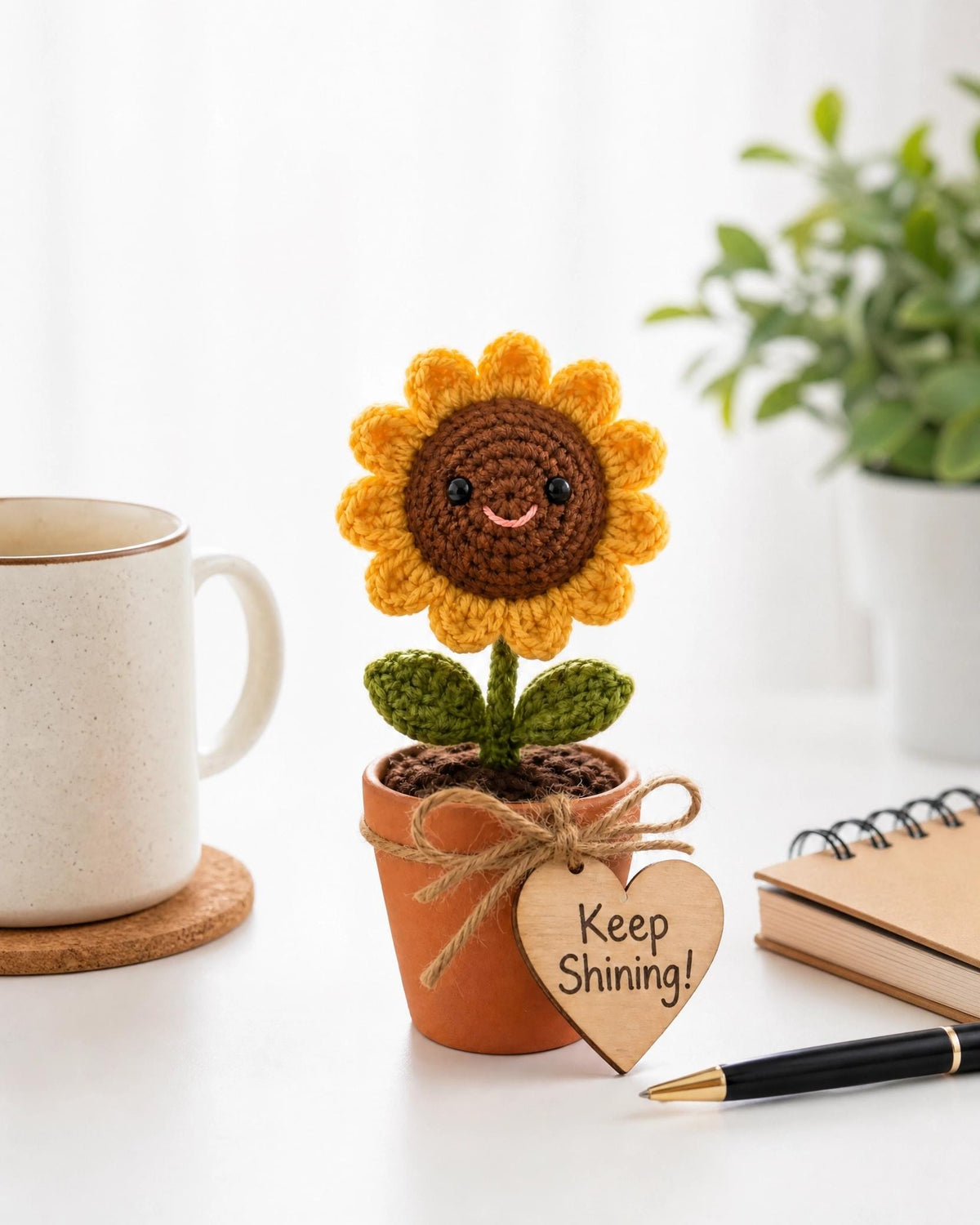 Sunflower Crochet Pattern | Beginner Amigurumi Flower Pot DIY (PDF Download)