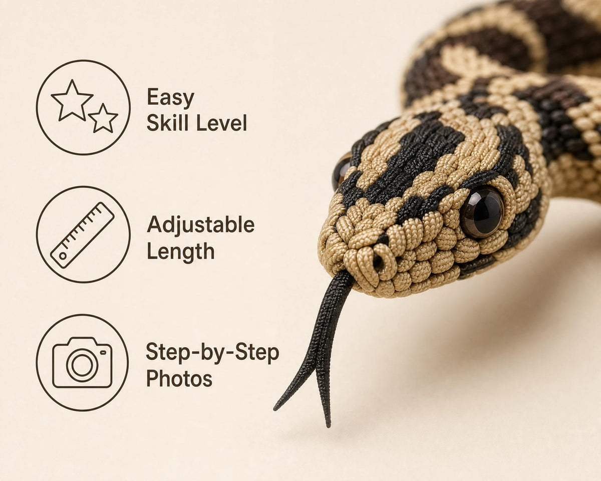 Easy Crochet Snake Pattern PDF - Amigurumi Beginner Friendly Animal Plushie Toy Digital Download