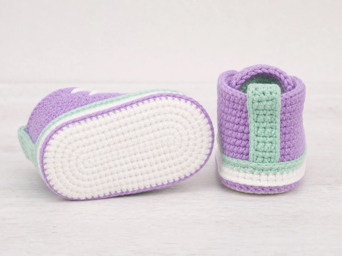 Pastel High-Top Sneaker Booties Crochet Pattern - Beginner-Friendly Mirrored Design (PDF)