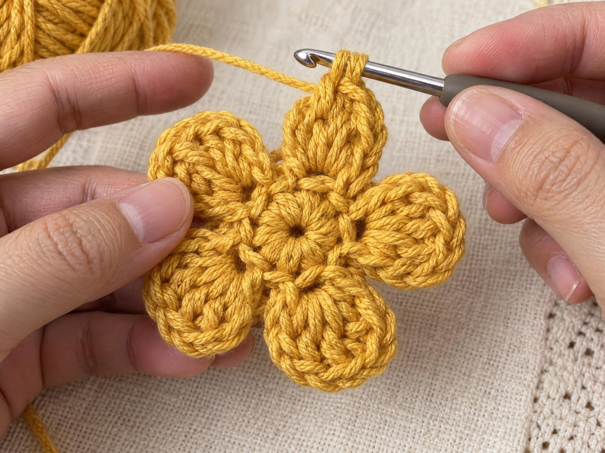 Crochet Marigold Flower Pattern: Dimensional Layered Petal Design (PDF)
