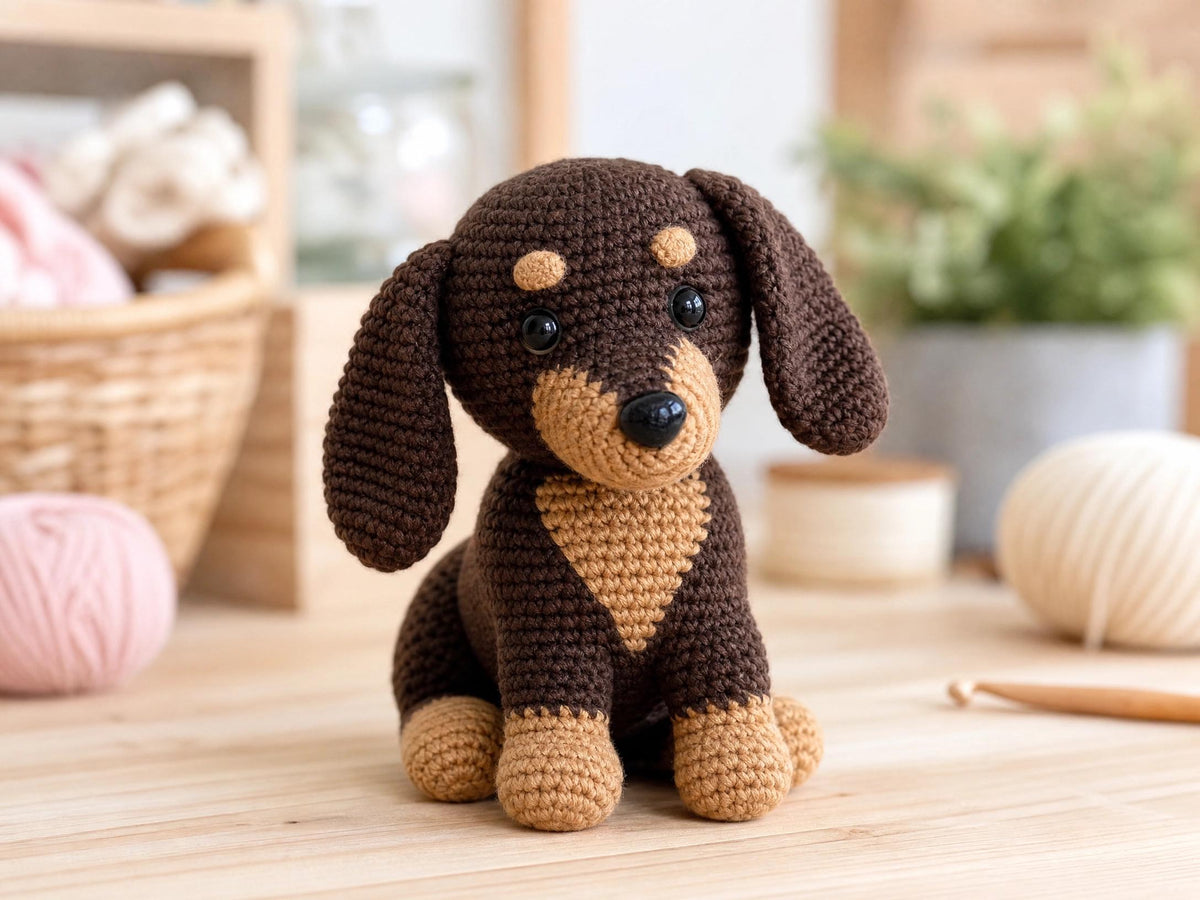 Bruno the Dachshund Puppy Crochet Pattern - Beginner-Friendly Amigurumi PDF