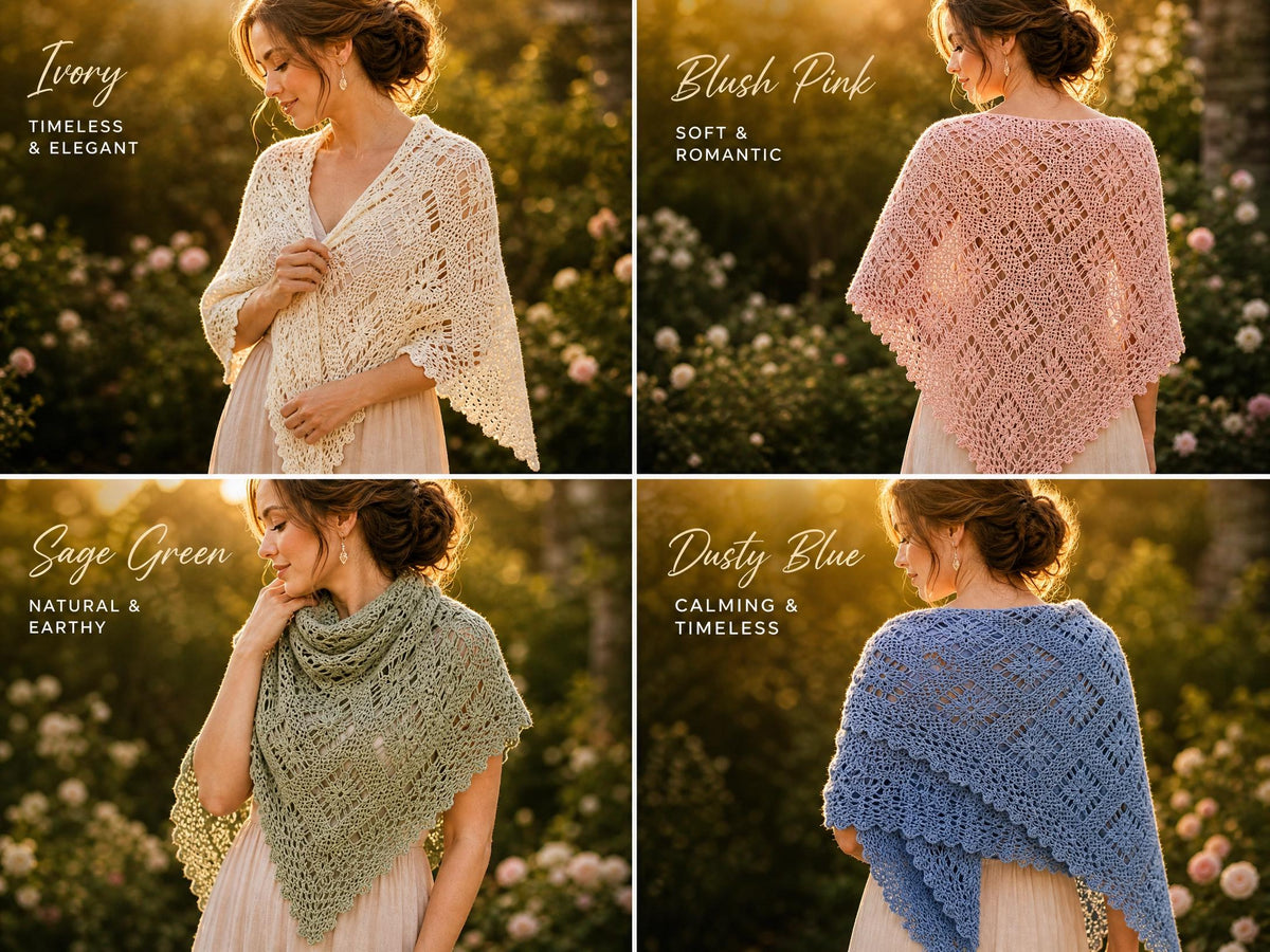 Golden Hour Lace Shawl Crochet Pattern | Heirloom Triangular Wrap (PDF)