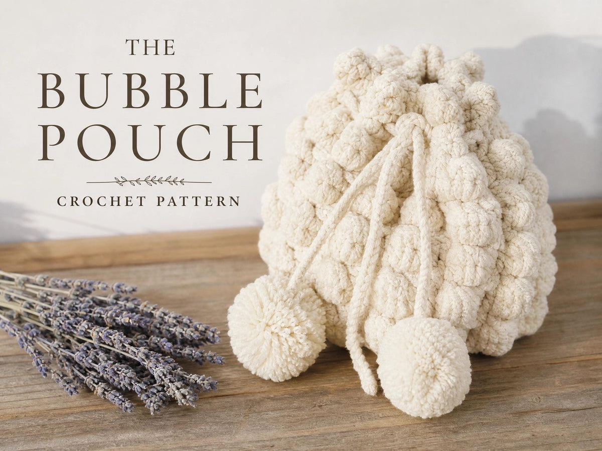 Beginner Crochet Pouch Pattern | Textured Bobble Stitch Bag (PDF Download)