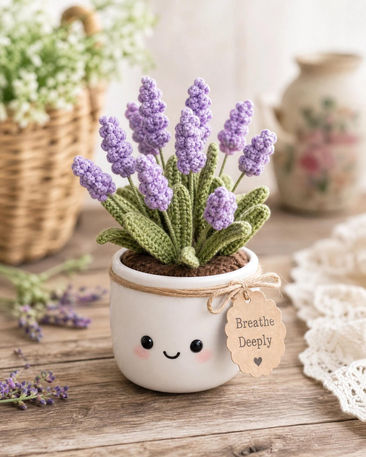 Crochet Potted Lavender Pattern | Amigurumi Flower PDF Tutorial (Beginner Friendly)