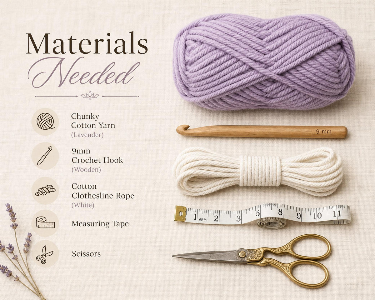 Lavender Crochet Rope Basket Pattern | Sturdy Nursery Storage (PDF Download)