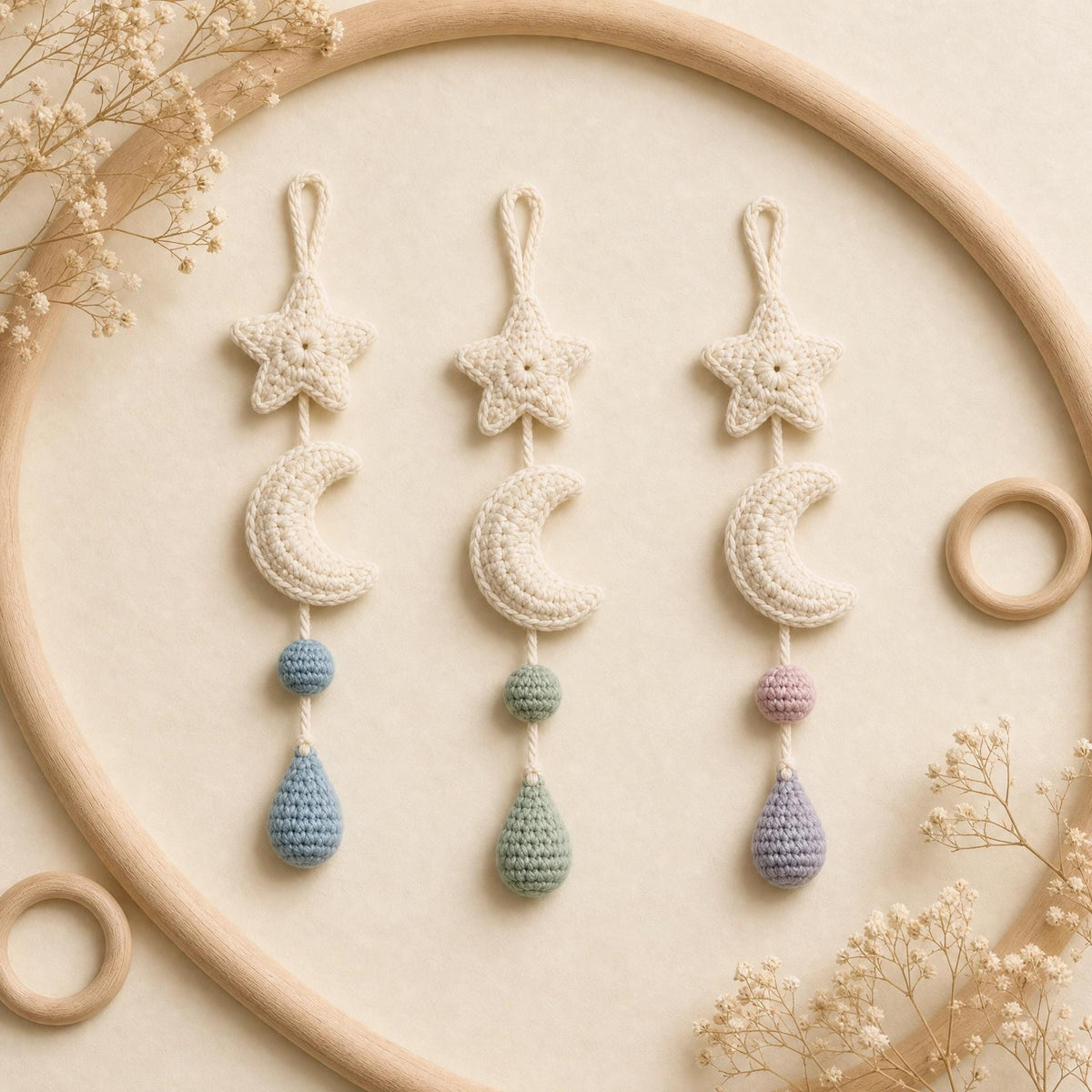 Stroller Chandelier Crochet Pattern, Beginner Celestial Nursery Decor PDF