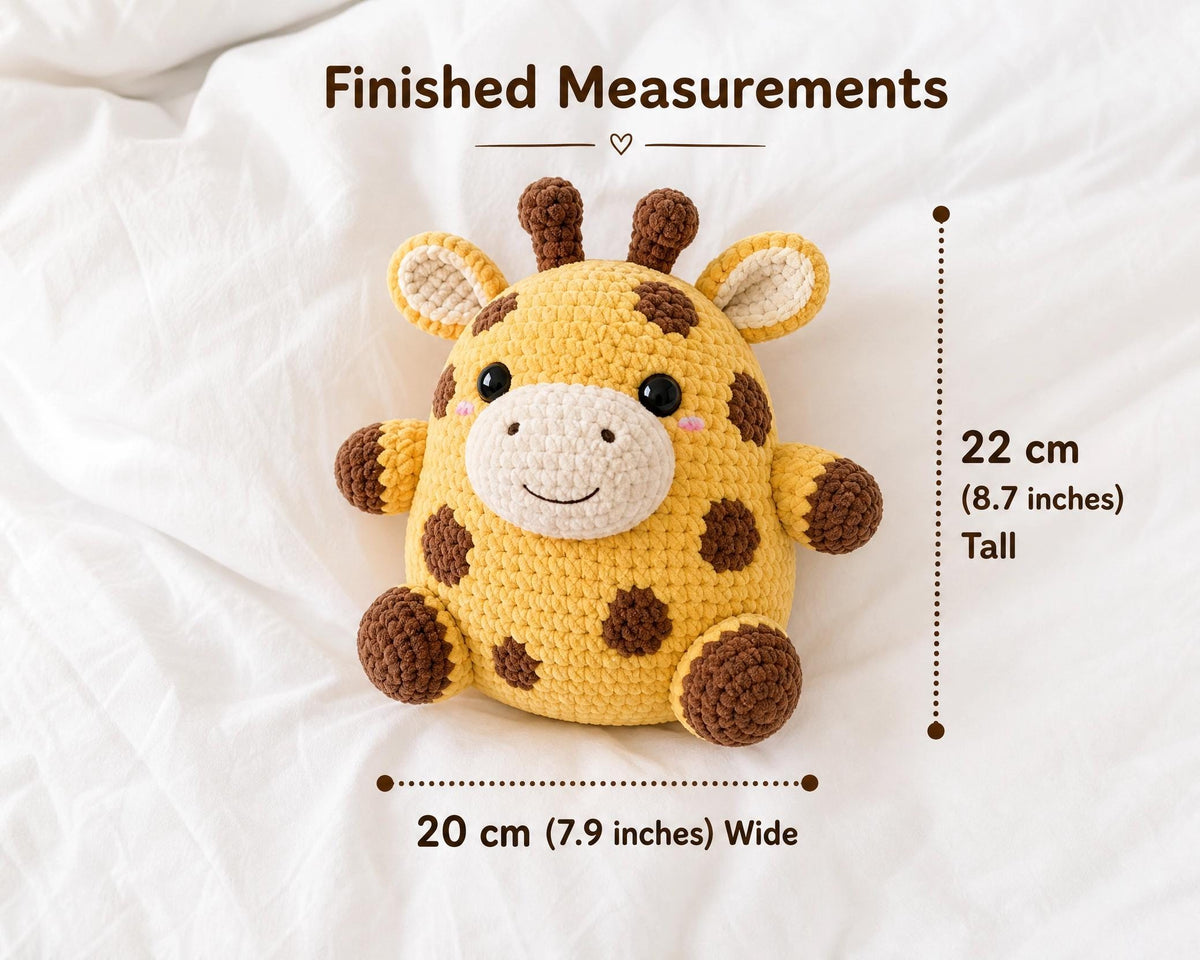 Chubby Giraffe Crochet Pattern | Beginner Amigurumi Plush Tutorial (PDF Download)