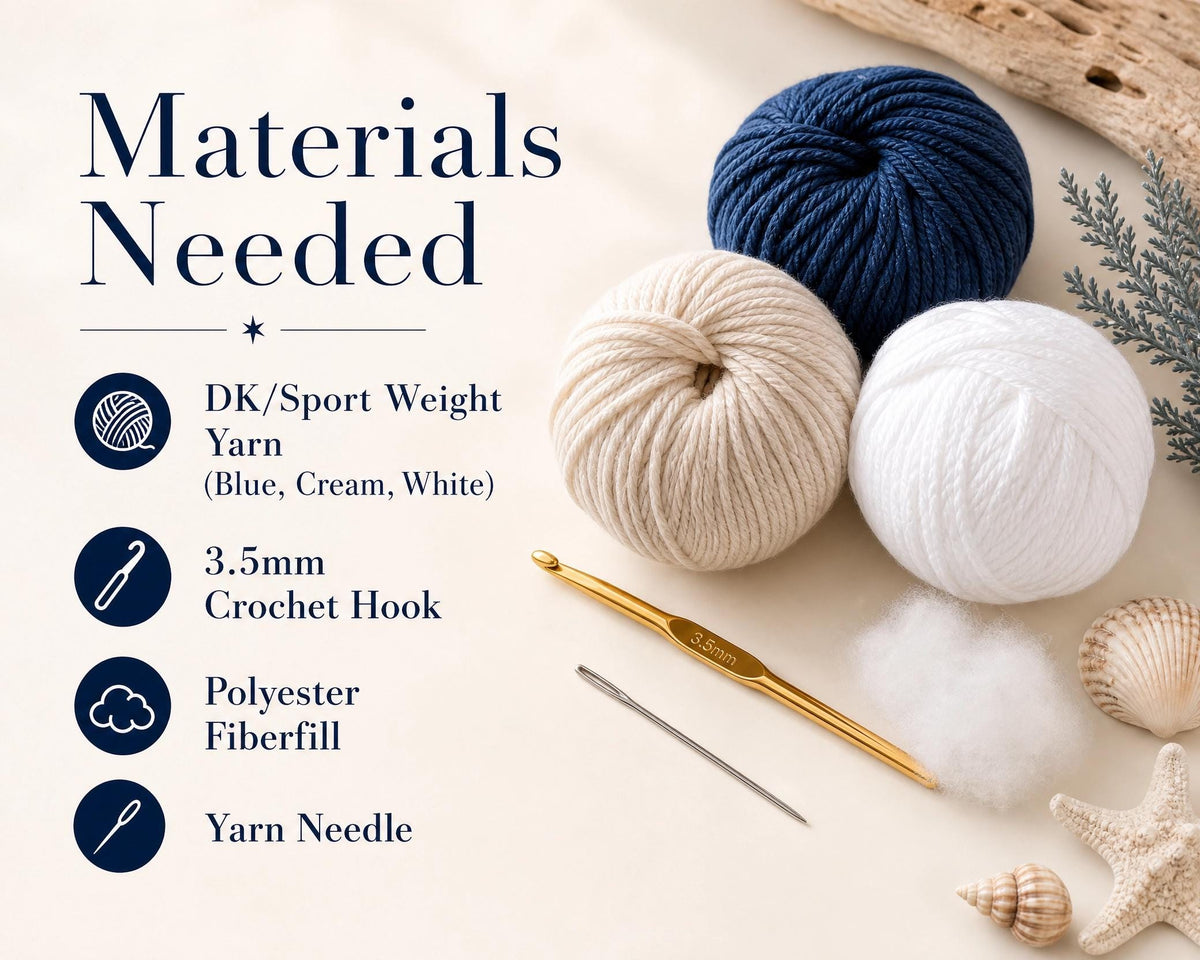 Nautical Crochet Pattern Set, Ship Wheel Anchor Decor, Beginner Friendly PDF (Instant Download)