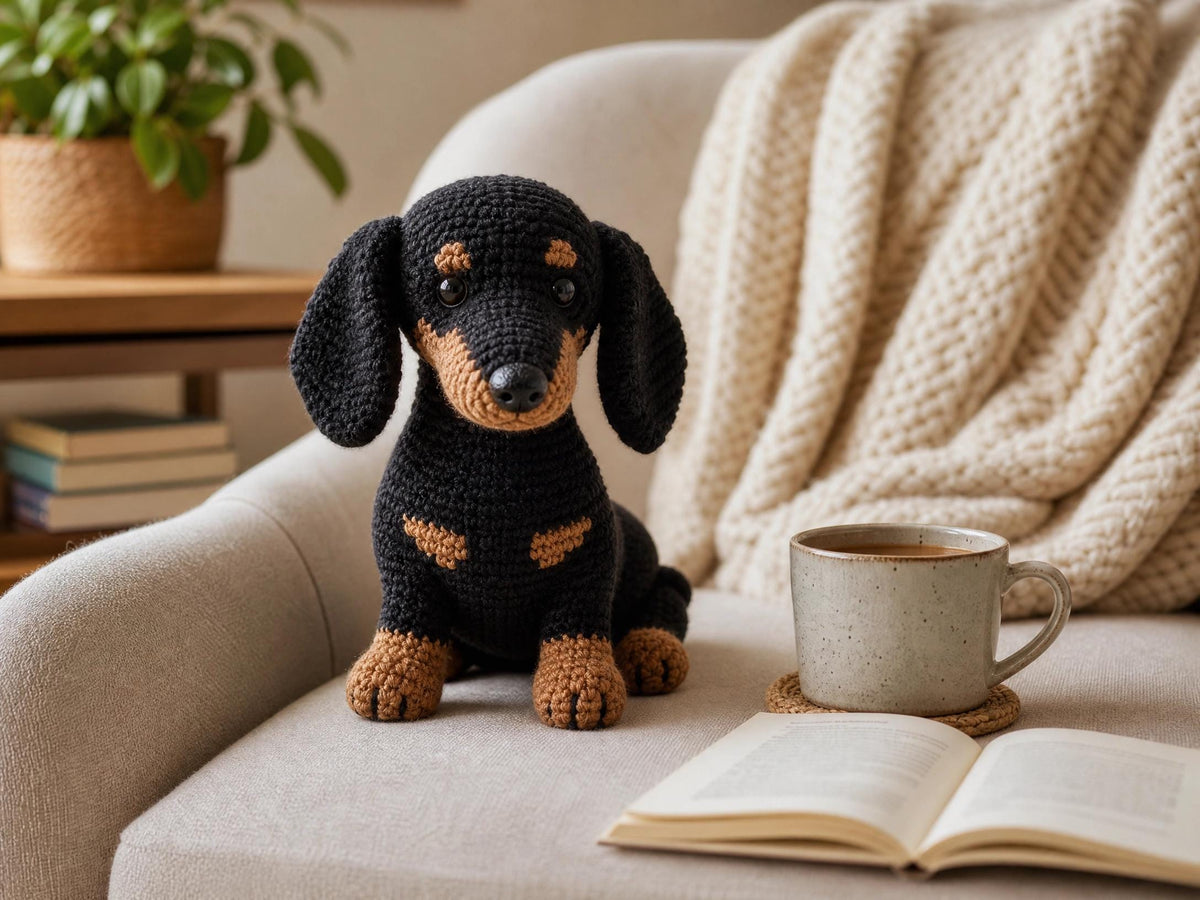 Bruno the Dachshund Puppy Crochet Pattern - Beginner-Friendly Amigurumi PDF