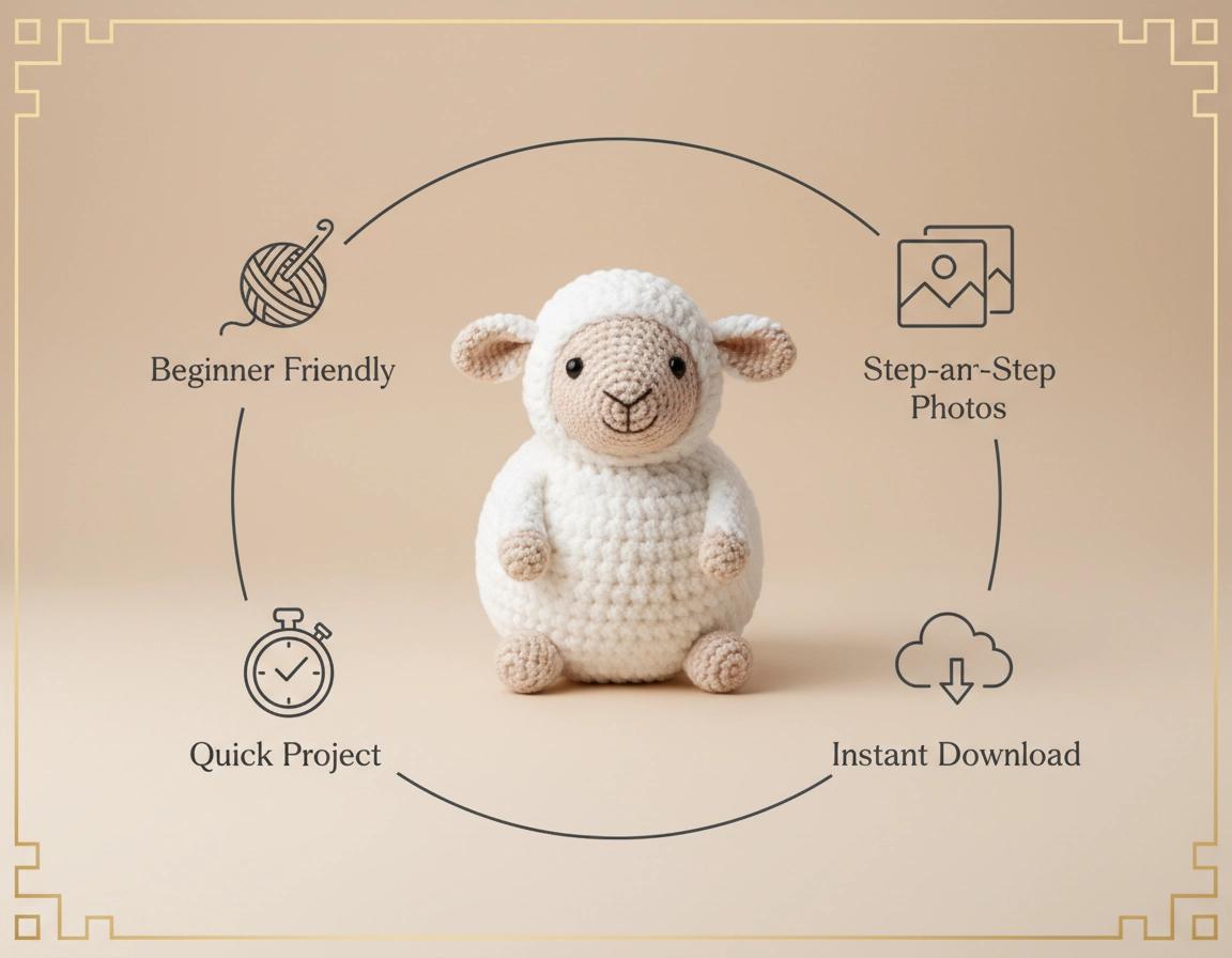 Knitted Sheep Amigurumi Pattern PDF | Beginner Friendly Farm Animal Toy | Step-by-Step Instant Download