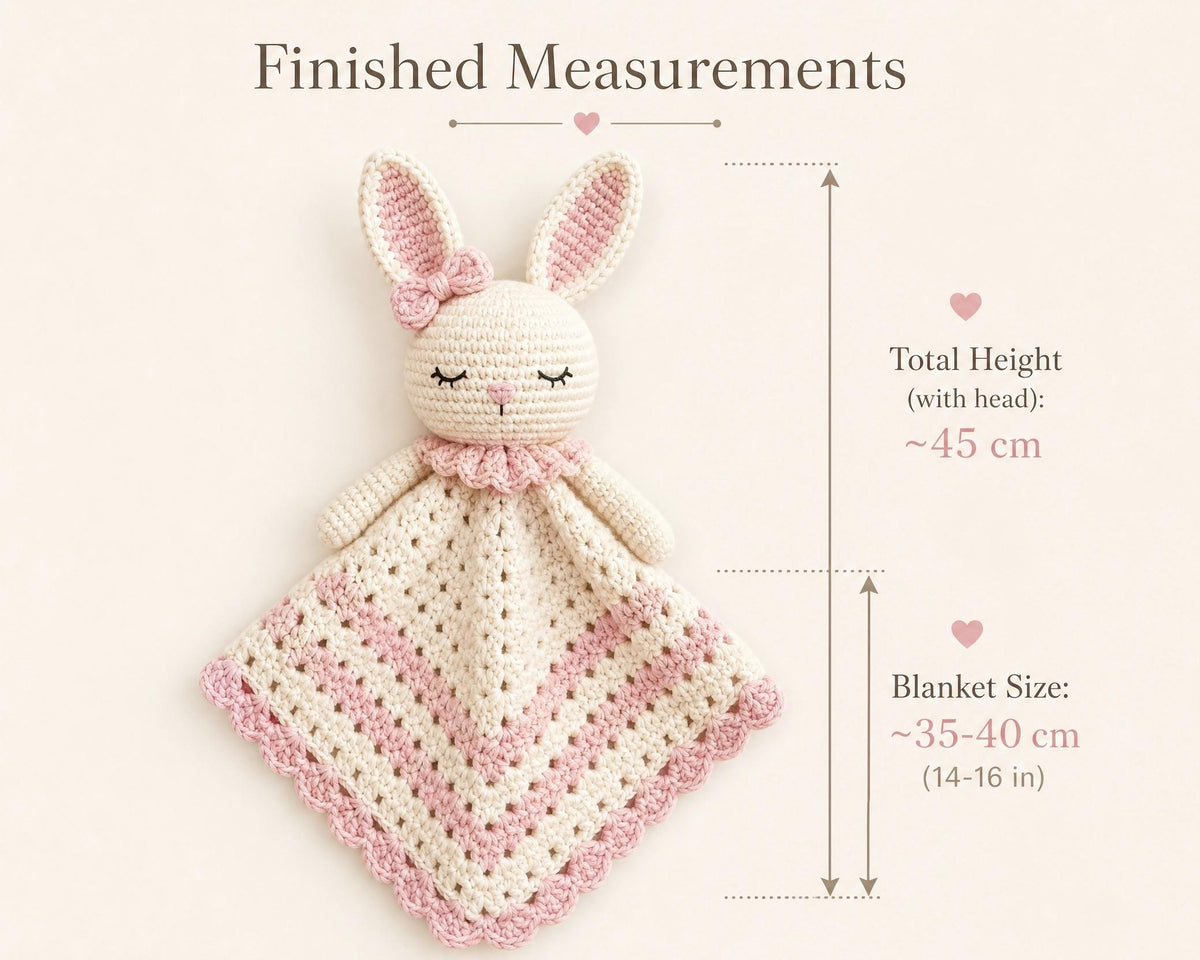 Crochet Bunny Lovey Pattern | Granny Square Baby Security Blanket (PDF Download)