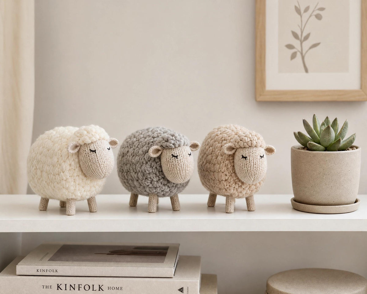 Miniature Knitted Sheep Pattern PDF - Instant Download Amigurumi Lamb Knitting Pattern for Decor & Gifts