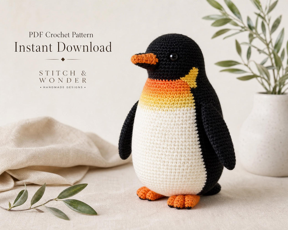 Emperor Penguin Amigurumi Crochet Pattern, Beginner Friendly Stuffed Animal PDF