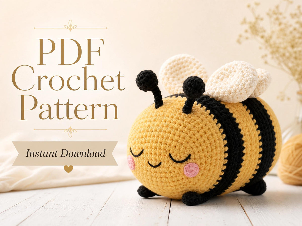 Amigurumi Bee Crochet Pattern, Beginner Friendly Bumblebee PDF Tutorial (Instant Download)