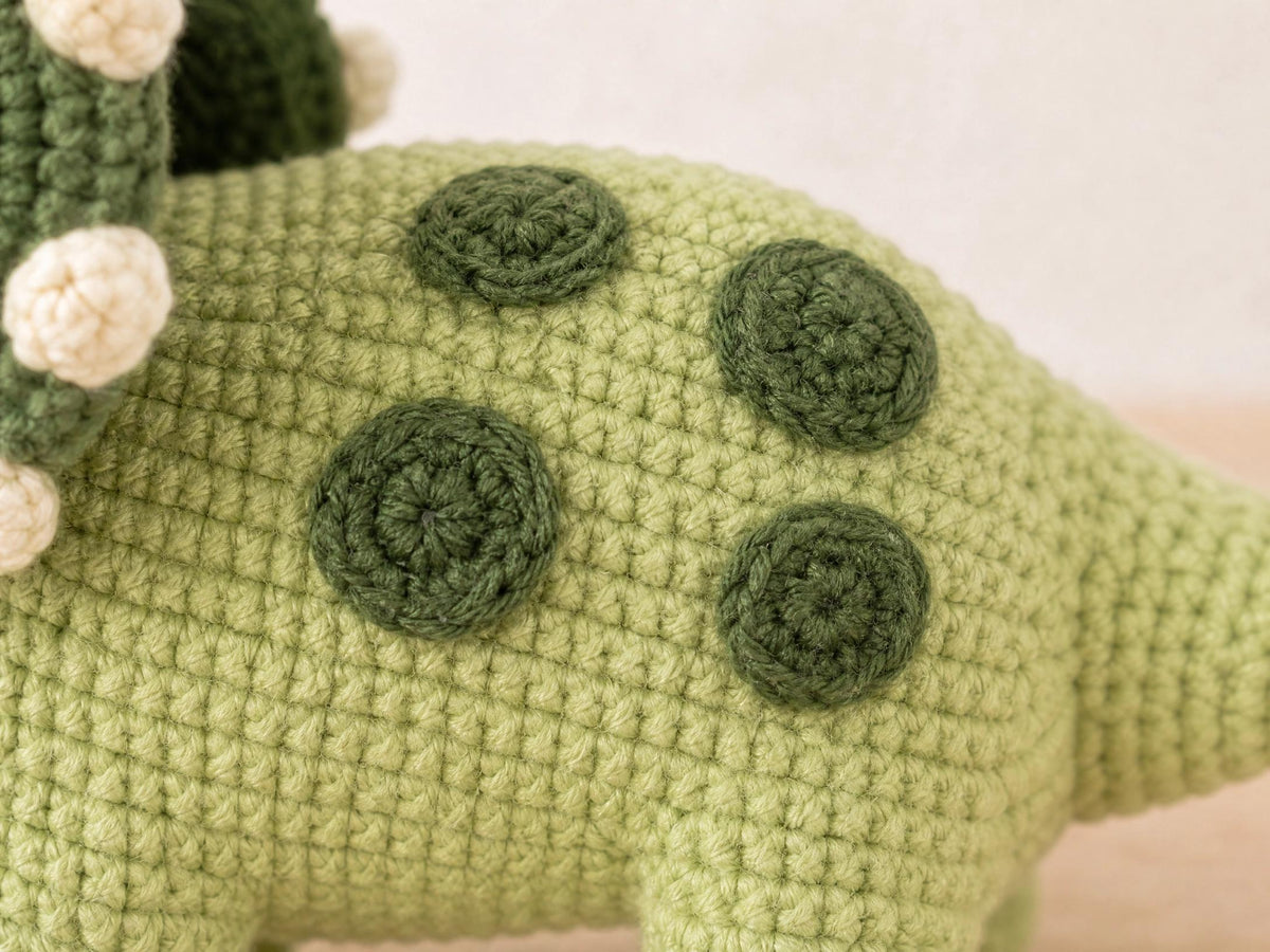 Triceratops Amigurumi Crochet Pattern | Intermediate Dino PDF Toy Tutorial