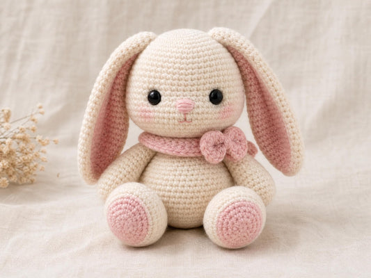 Blossom the Bunny Amigurumi Crochet Pattern - Beginner Friendly Floppy Eared Rabbit - Detailed PDF Tutorial