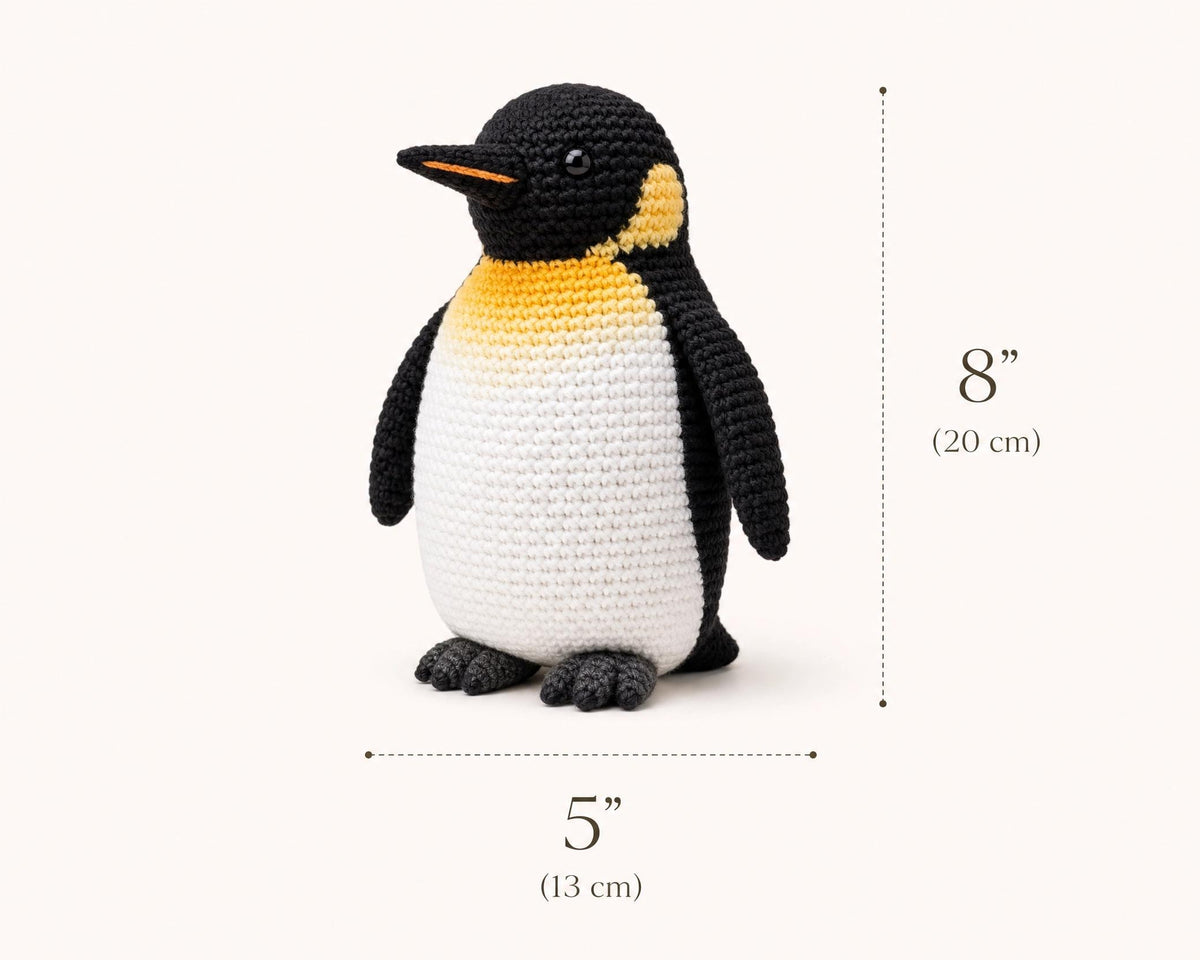 Emperor Penguin Amigurumi Crochet Pattern, Beginner Friendly Stuffed Animal PDF