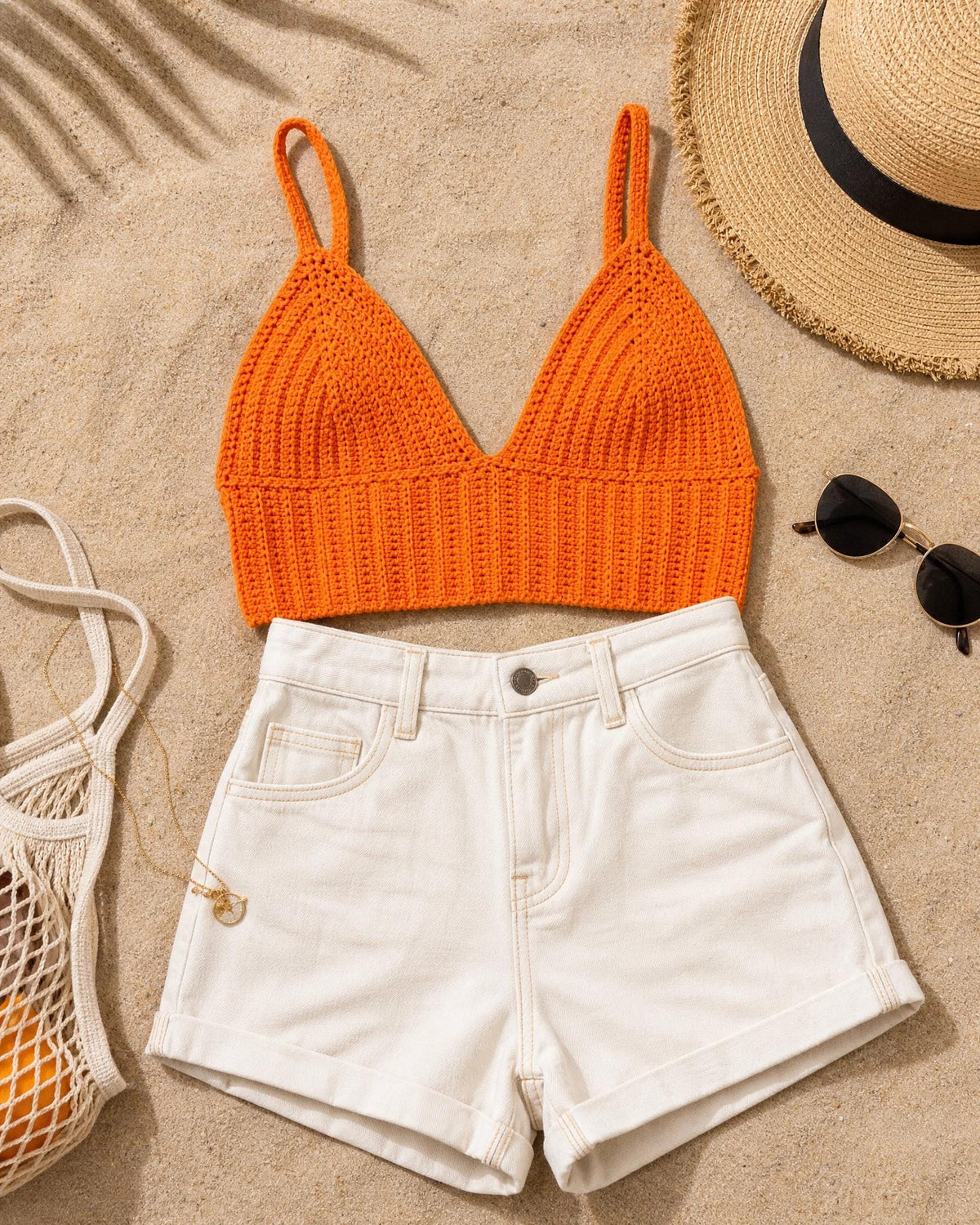 Crochet Bralette Pattern - Rib Stitch Adjustable Top | Summer Beachwear PDF