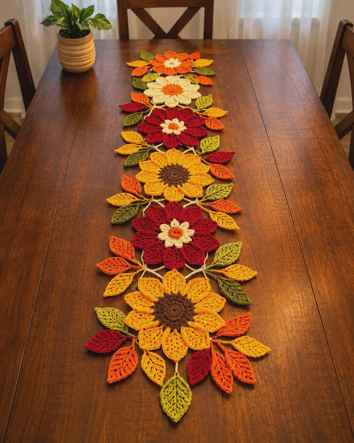 Autumn Harvest Table Runner Crochet Pattern | Beginner Friendly Motif | Fall Decor Thanksgiving Centerpiece