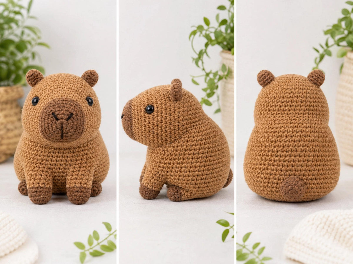 Chubby Capybara Amigurumi Crochet Pattern – Beginner PDF (Digital Download)