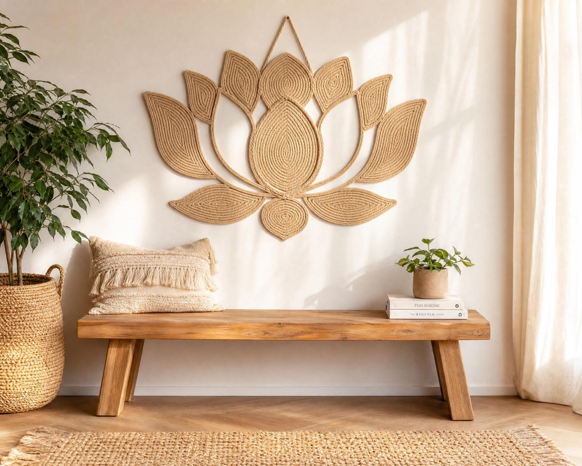 Radiant Lotus Coiled Rope Wall Hanging Pattern | Boho Floral Art Tutorial (PDF Download)