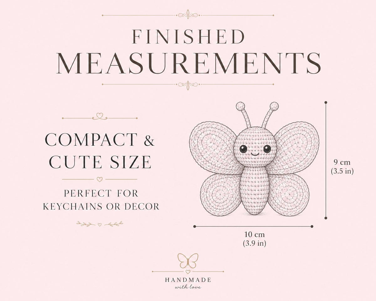 Crochet Butterfly Amigurumi Pattern + Video | Beginner Friendly Toy PDF (Instant Download)