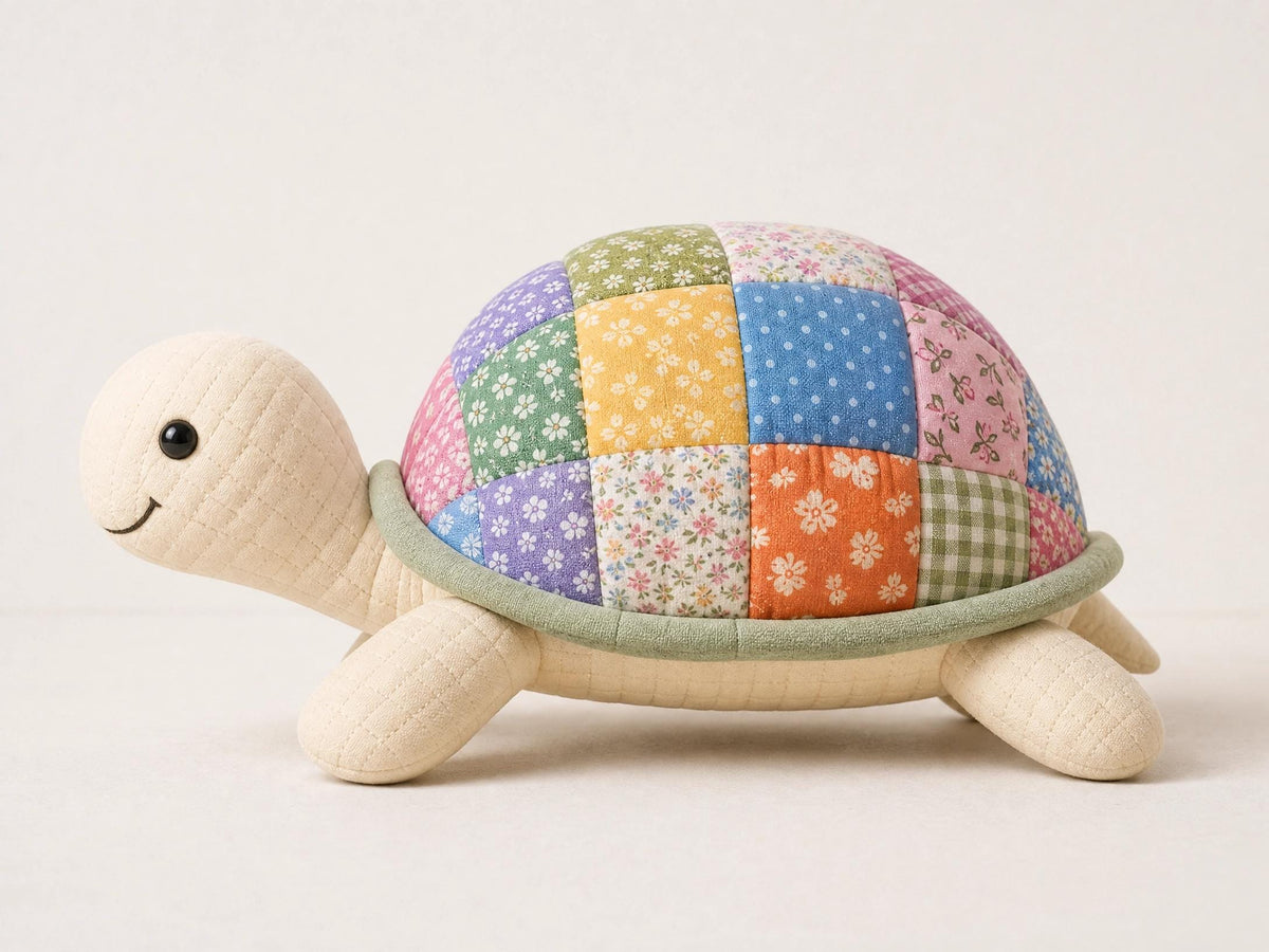 Quilted Patchwork Turtle Crochet Pattern – Amigurumi Plushie Toy (PDF Download)