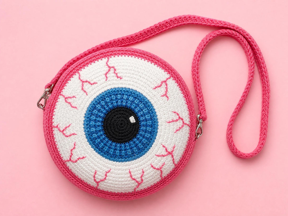 Eyeball Crossbody Bag Crochet Pattern | Beginner-Friendly Amigurumi Style | Spooky Halloween Accessory PDF