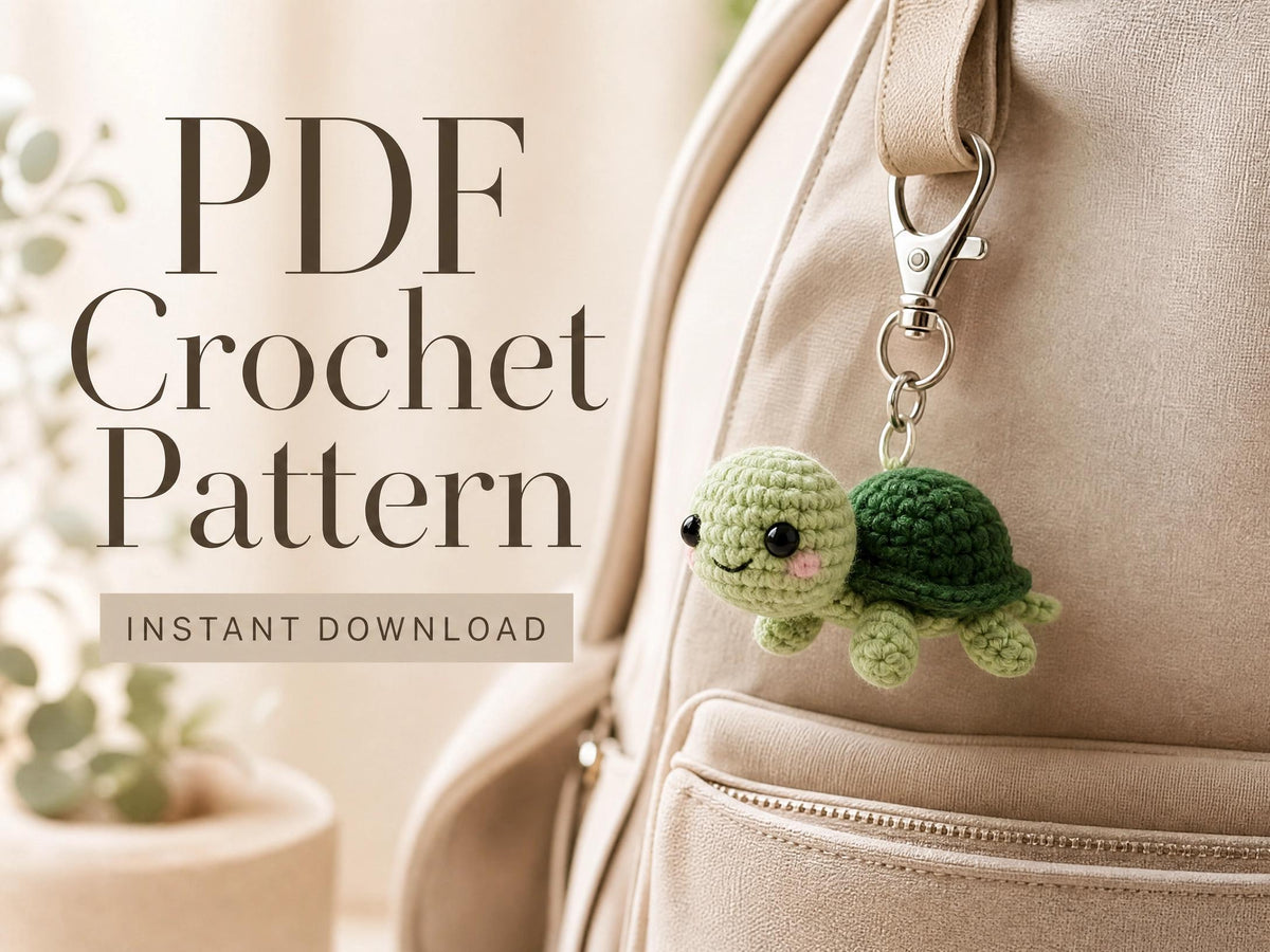 Mini Turtle Keychain Crochet Pattern | Amigurumi Turtle PDF | Beginner Friendly