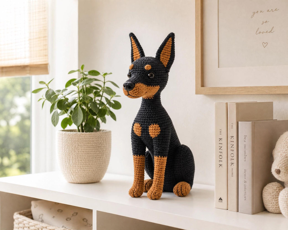 Crochet Doberman Pinscher Amigurumi Pattern | Realistic Dog PDF (Instant Download)