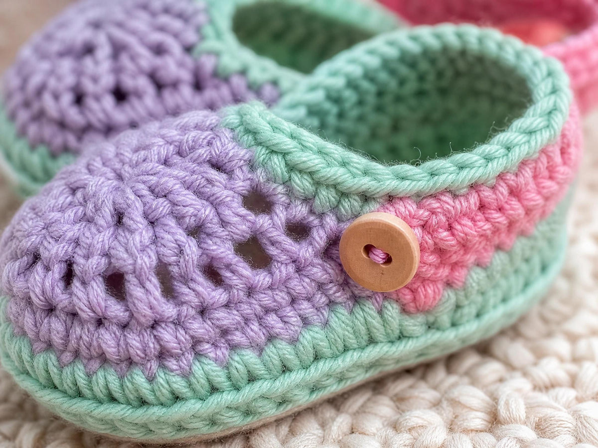 Rainbow Baby Crocs Crochet Pattern - Easy Beginner Clog Booties (PDF) + VIDEO