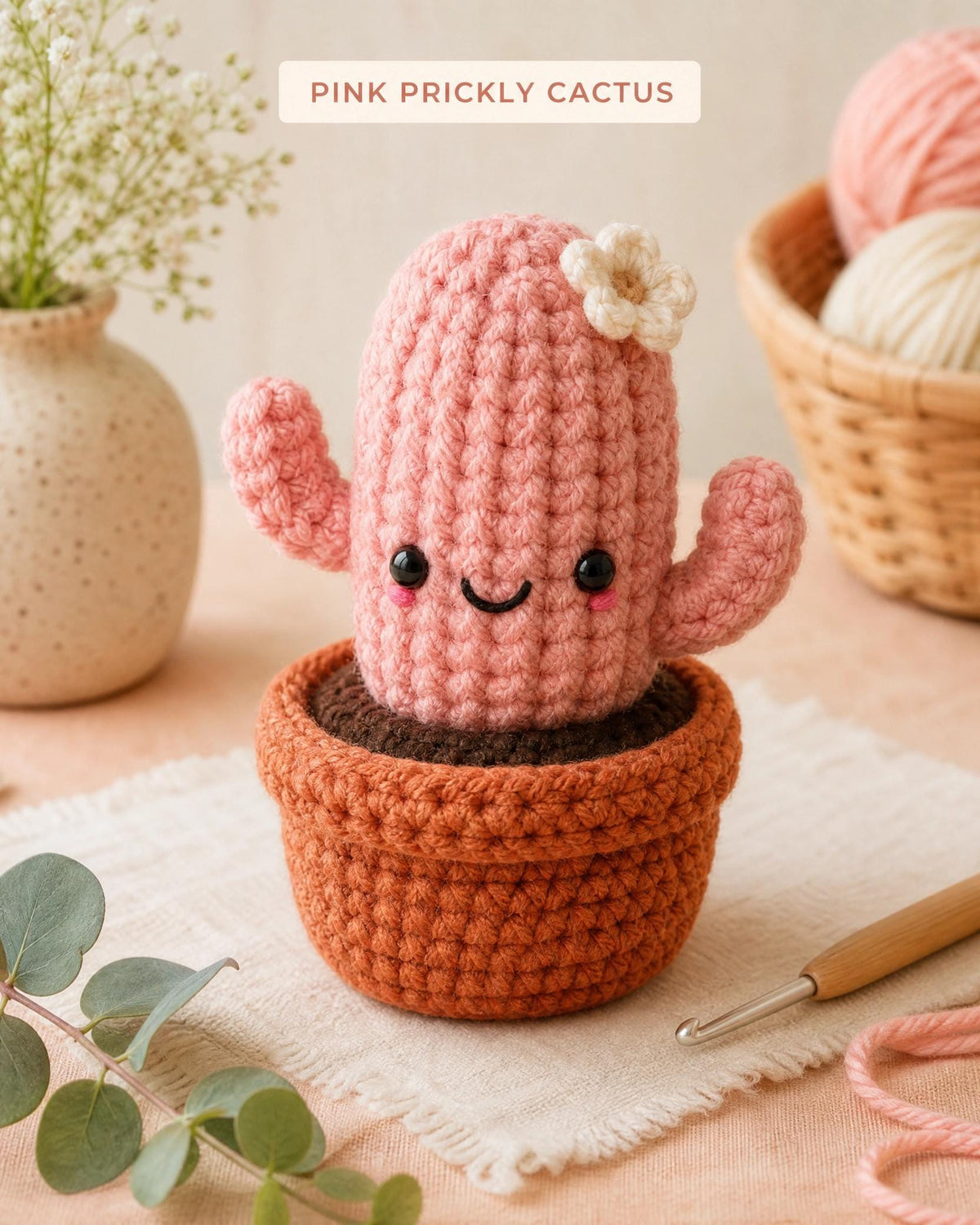 Beginner Crochet Plush Trio Pattern, Mushroom Cactus Turtle Amigurumi (PDF Download)