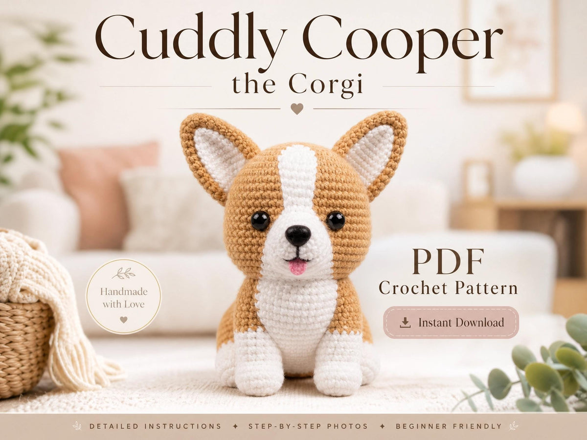 Corgi Amigurumi Crochet Pattern, Intermediate Dog Plushie PDF, Realistic Corgi Toy (Instant Download)