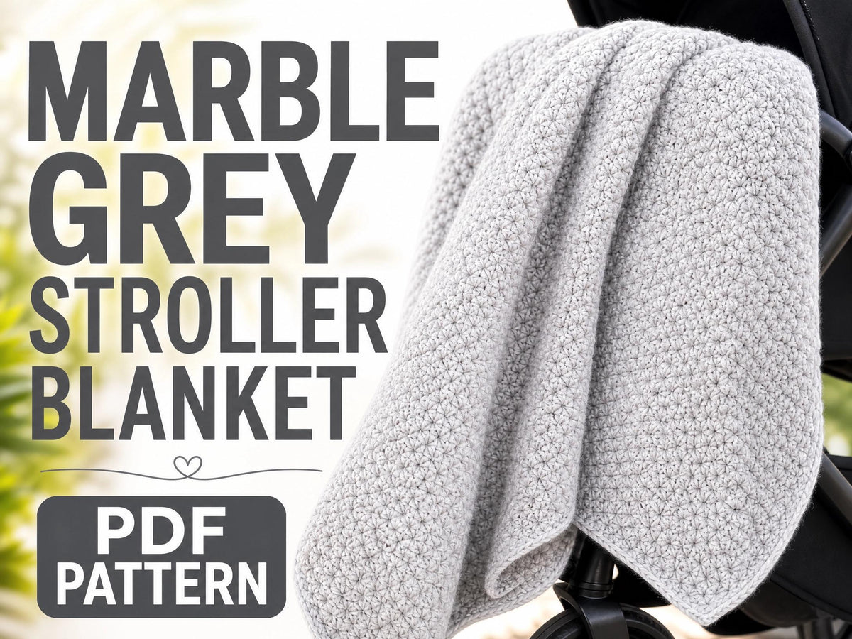 Chunky Moss Stitch Stroller Blanket Crochet Pattern | Beginner Toddler PDF