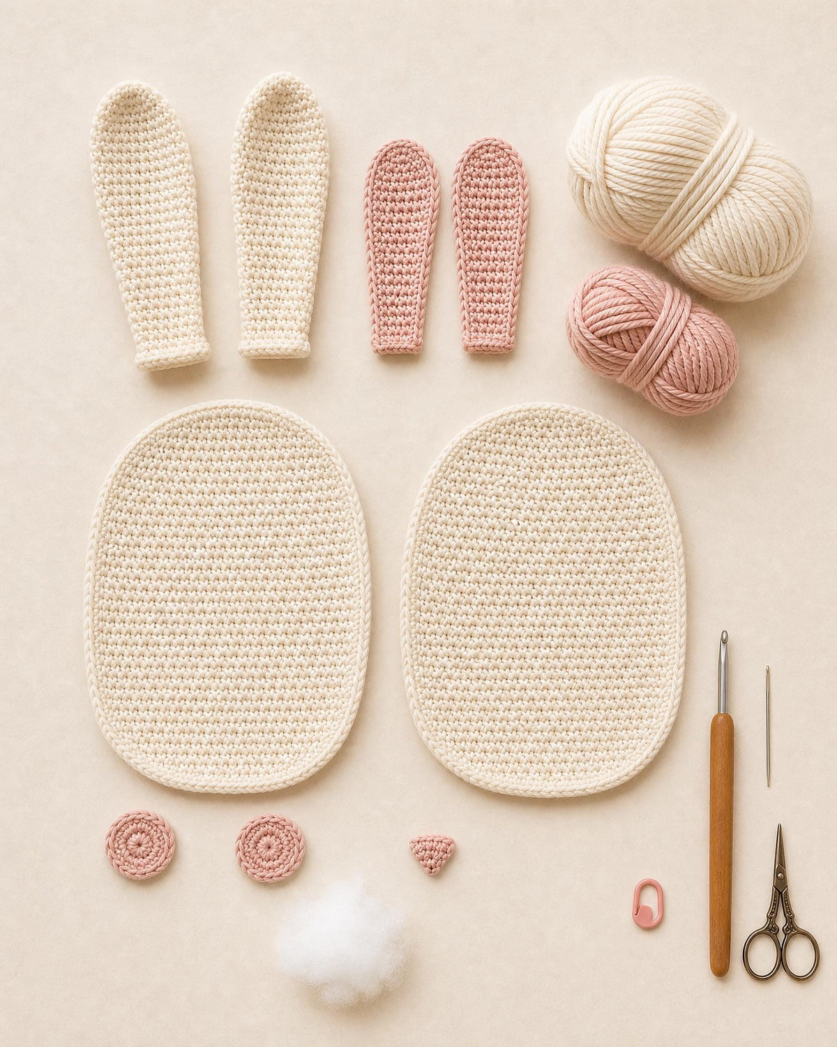 Sleepy Bunny Cushion Crochet Pattern, Beginner Pillow Decor (PDF Download)