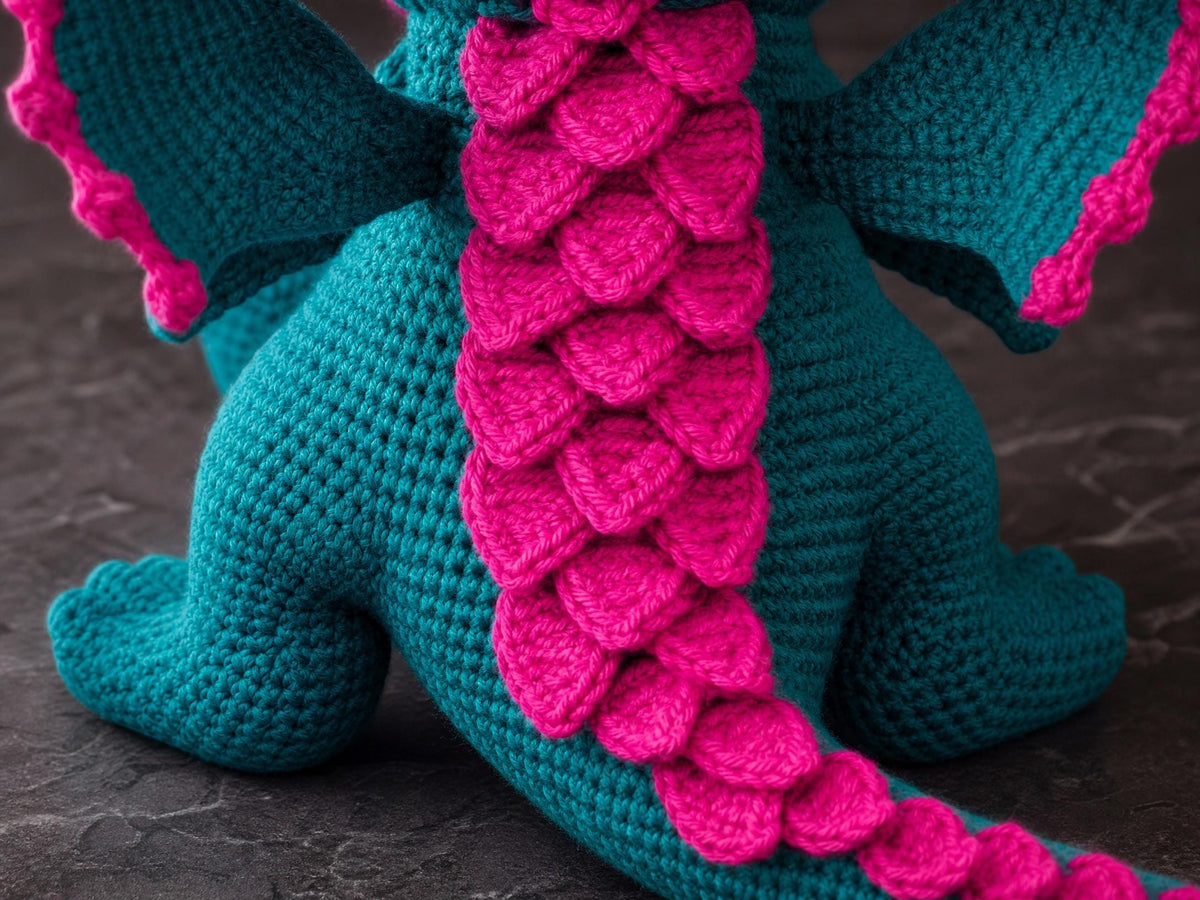 Neon Glow Dragon Crochet Pattern | Ultra-Easy Amigurumi Tutorial (PDF Download)