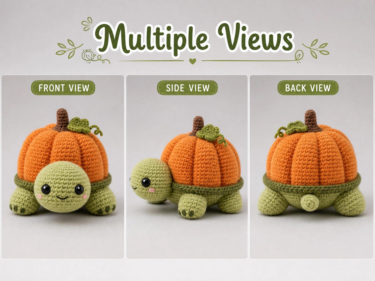 Turtle Pumpkin Crochet Pattern | Beginner Amigurumi PDF | Fall Decor