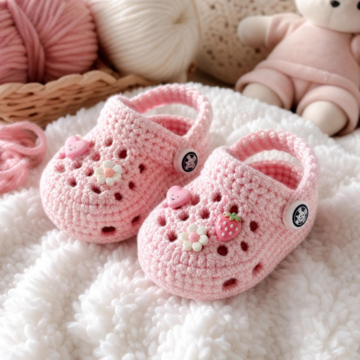 Crochet Baby Shoes Pattern: Croc-Style Clogs, Newborn to 12 Months (PDF Download) + VIDEO