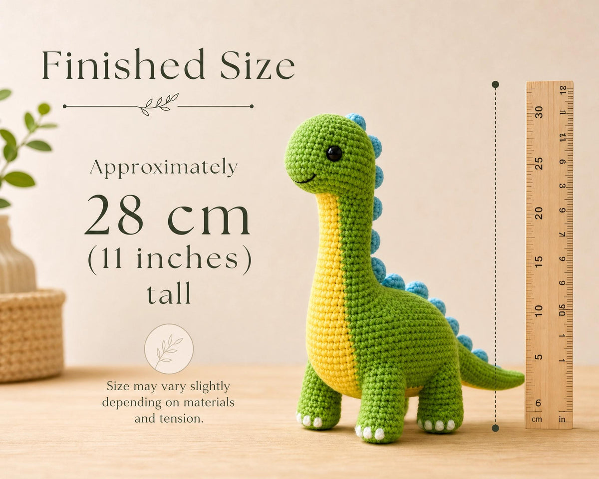 Amigurumi Brachiosaurus Crochet Pattern, Beginner Friendly Dino Toy (PDF Download)
