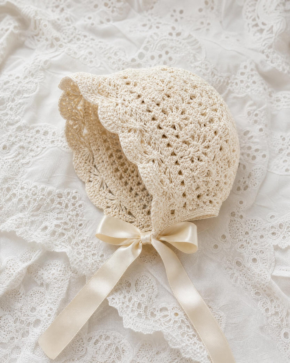 Heirloom Lace Baby Bonnet Crochet Pattern – Beginner-Friendly (Digital PDF)