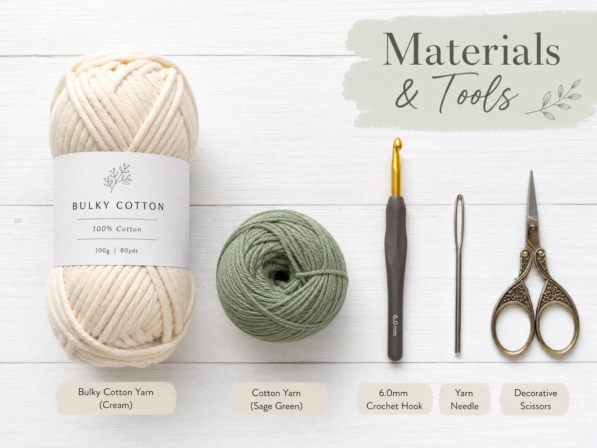 Textured Crochet Wine Bottle Cover Pattern | Sage Green Leaf Appliqué (PDF Pattern)