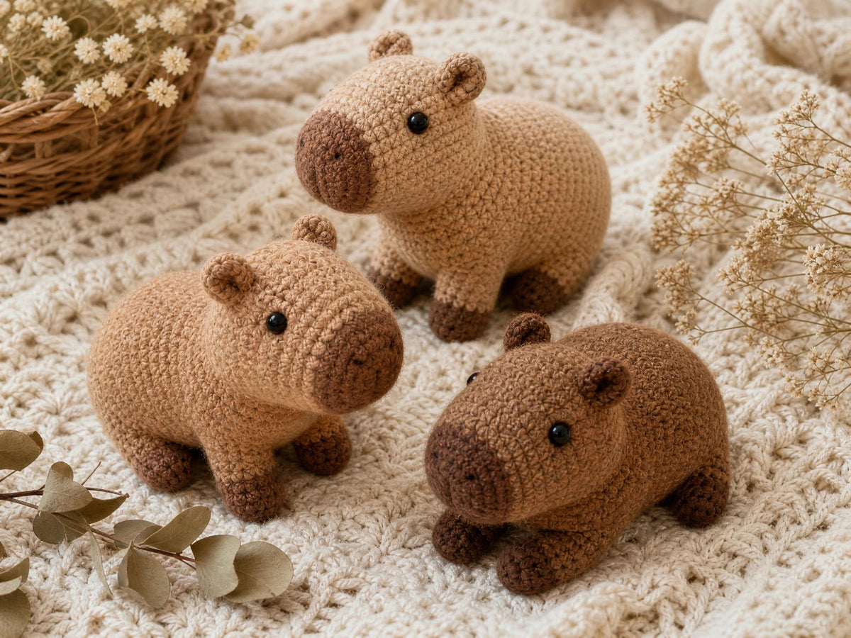 Chubby Capybara Amigurumi Crochet Pattern – Beginner PDF (Digital Download)
