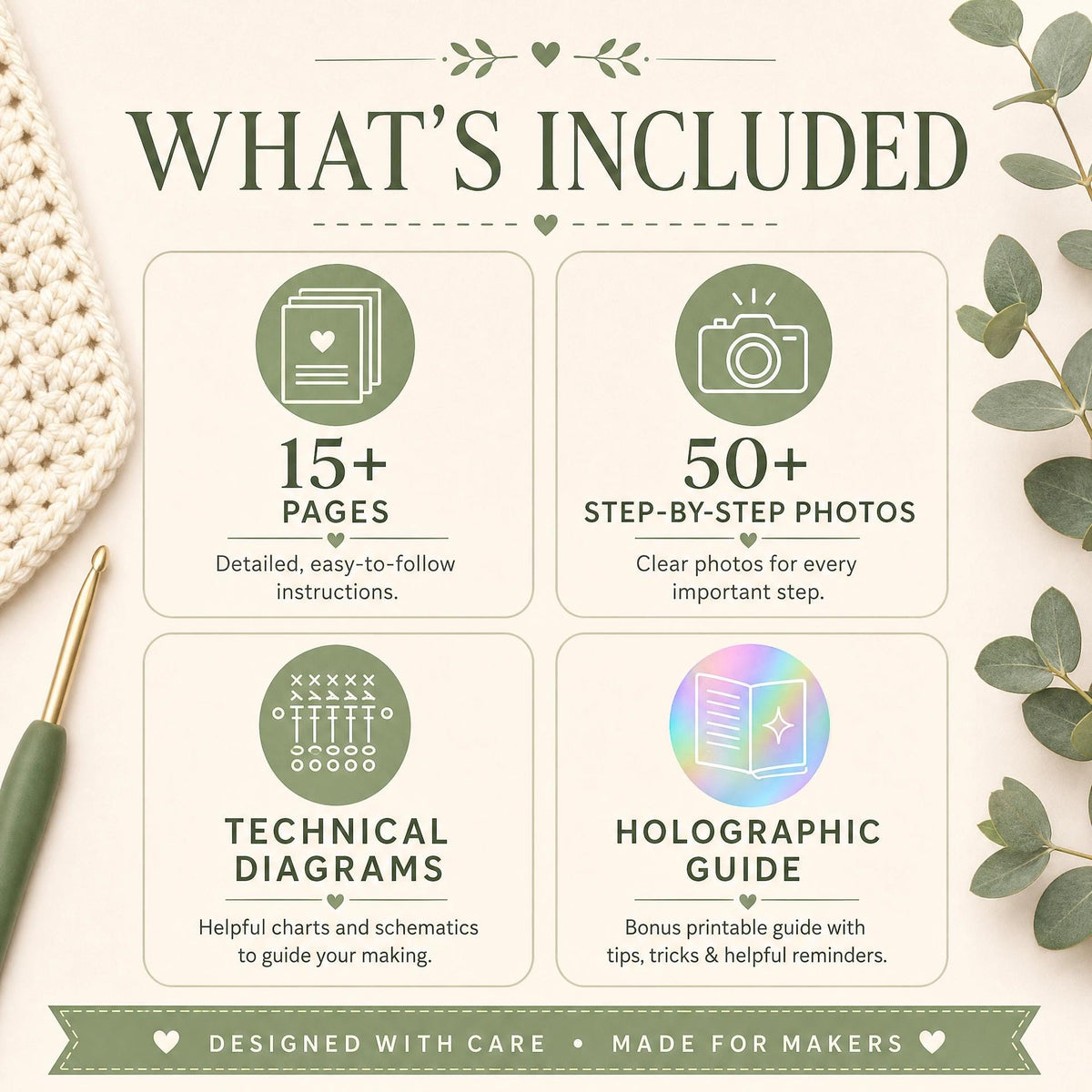 Beginner Crochet Pattern: Hanging Car Succulent Amigurumi – Easy Plant Charm (PDF Download)