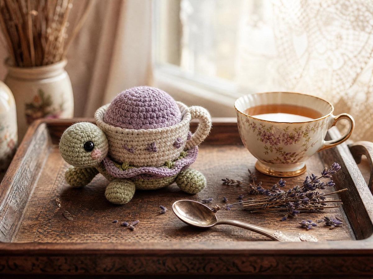 Teacup Turtle Crochet Pattern – Amigurumi Tea Party Toy (PDF Download)