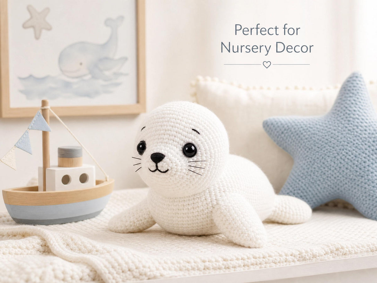 Baby Seal Crochet Pattern | Beginner Friendly Amigurumi PDF Tutorial (Nursery Decor)