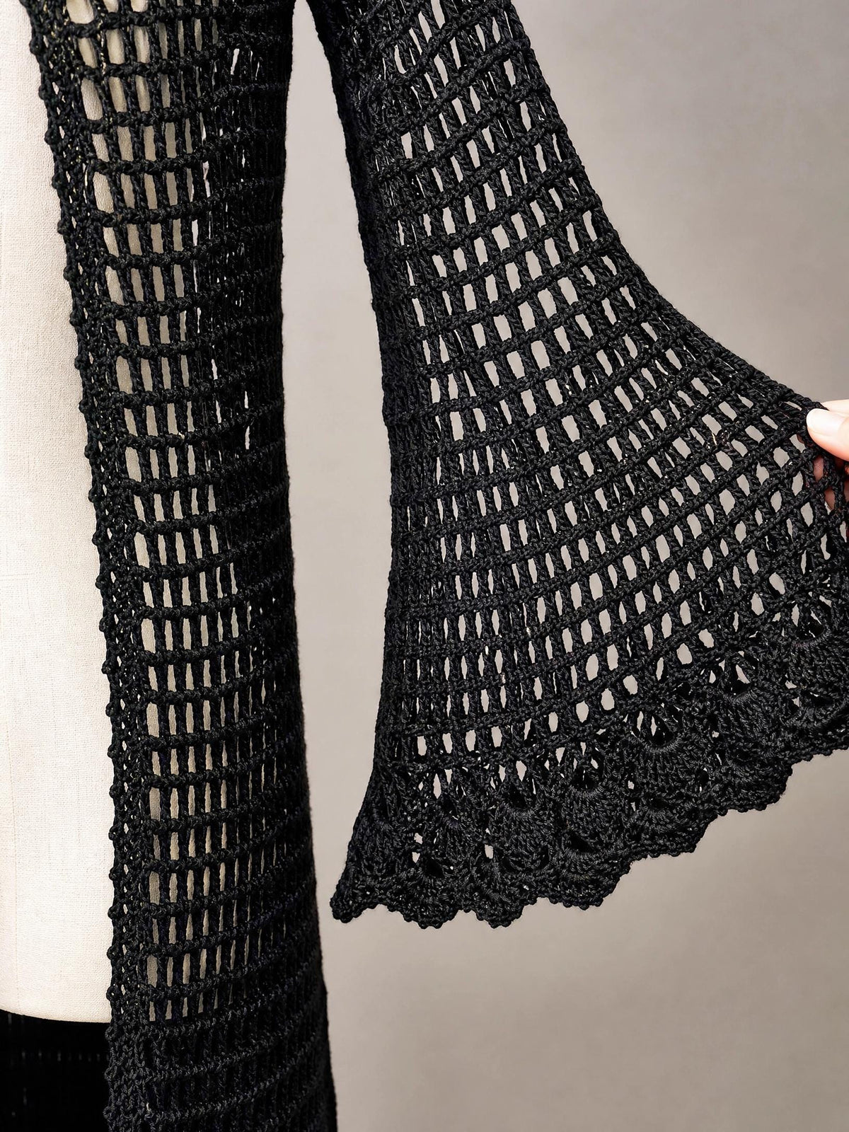 Gothic Hooded Mesh Duster Crochet Pattern | Beginner Friendly PDF | Floor Length Cardigan