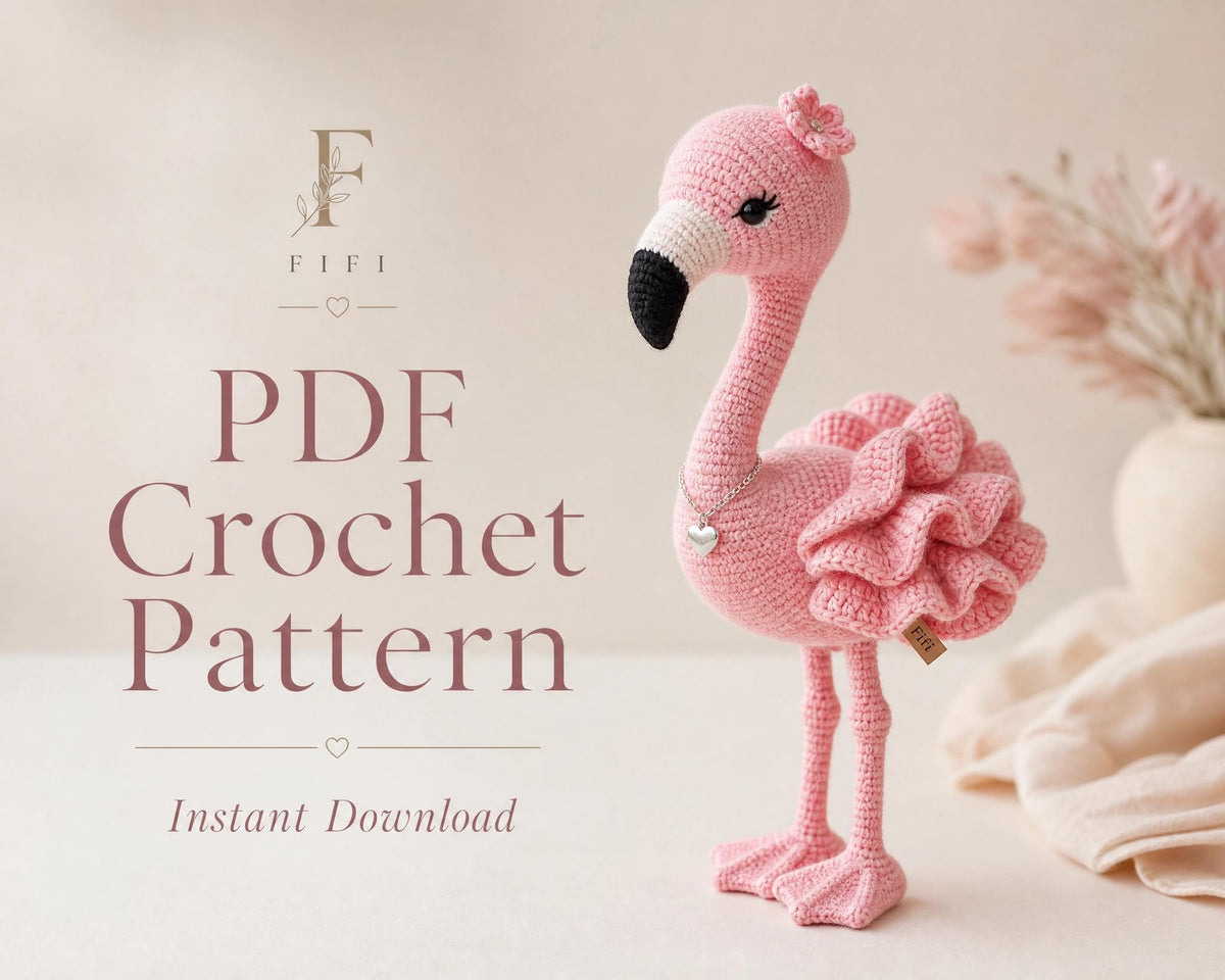 Flamingo Amigurumi Crochet Pattern, Beginner Friendly Standing Bird Plushie PDF, Instant Download
