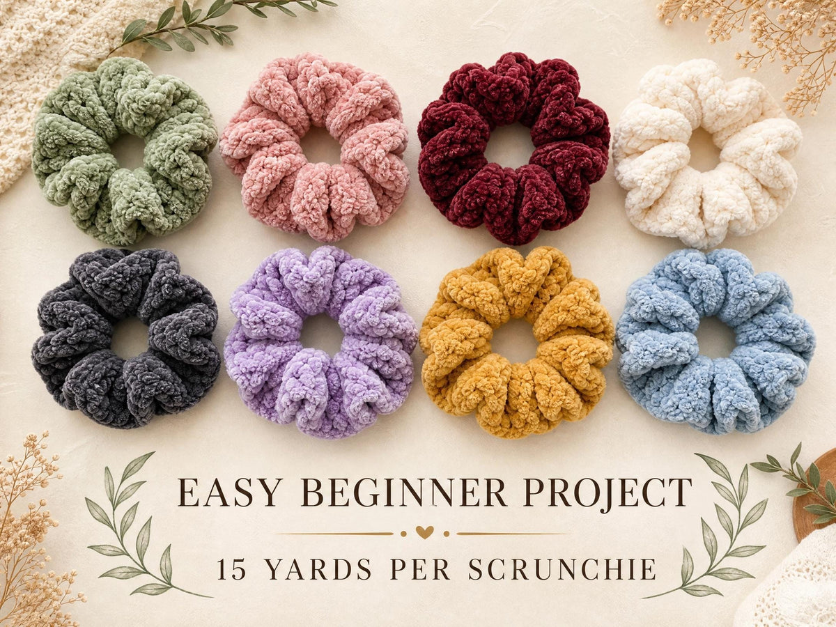 Chunky Velvet Crochet Scrunchie Pattern | Beginner Friendly PDF (Digital Download)