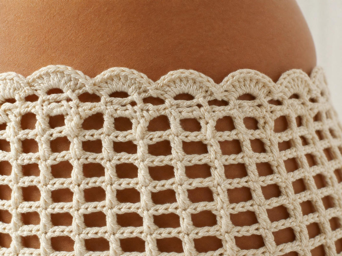 Boho Mesh Mini Skirt Crochet Pattern - Beginner Friendly, 5 Sizes, Instant Download